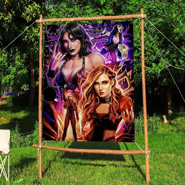 Rhea Ripley Cartoon Flag Wandbanner als Science Fiction Deko für dein Zuhause in Multicolor - Bild 1