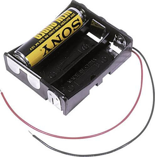 MPD Batteriehalter für 3x Mignon AA Batterien mit Kabel, Schwarz, L x B x H: 58 x 48 x 16 mm - Bild 1