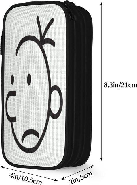 Fancy Style Studio Federmäppchen Mode-Tagebuch eines wimpy Mädchen und Jungen, weiße Stiftebox mit großem Fassungsvermögen und Reißverschluss - Bild 1