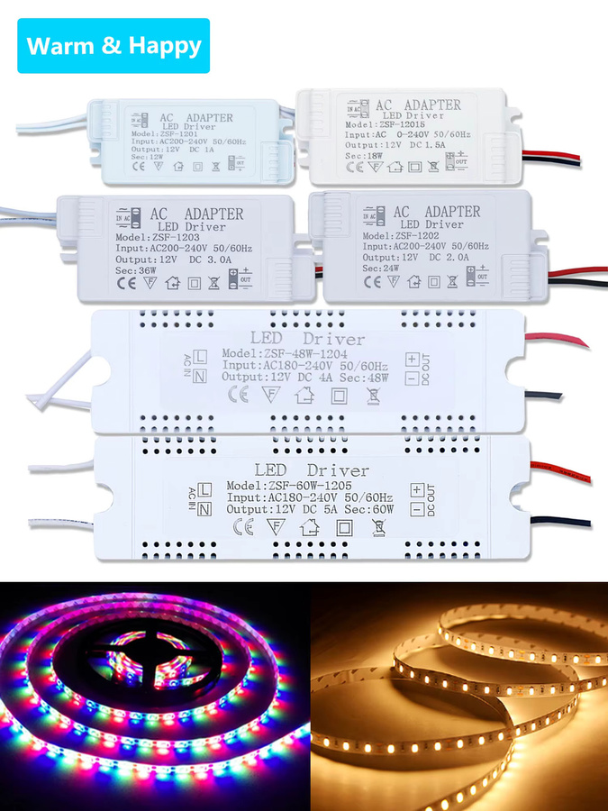 LED-Treiber DC12V Konstantspannungs-Stromversorgung für LED-Beleuchtung in Weiß - Bild 2