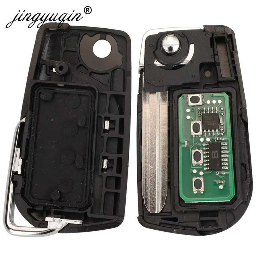 jingyuqin Upgrade Flip HyQ12BBY Fernbedienung Autoschlüssel mit 4D67 Chip für Toyota RAV4 Camry Yaris 4Runner Aurion Matrix Venza in Schwarz - Bild 5