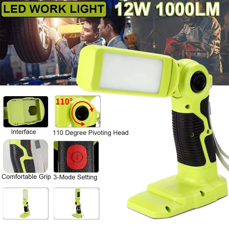 Ryobi LED Arbeitsleuchte für 18 V Li-Ionen-Akku in Grün und Gelb mit USB-Anschluss - Bild 3
