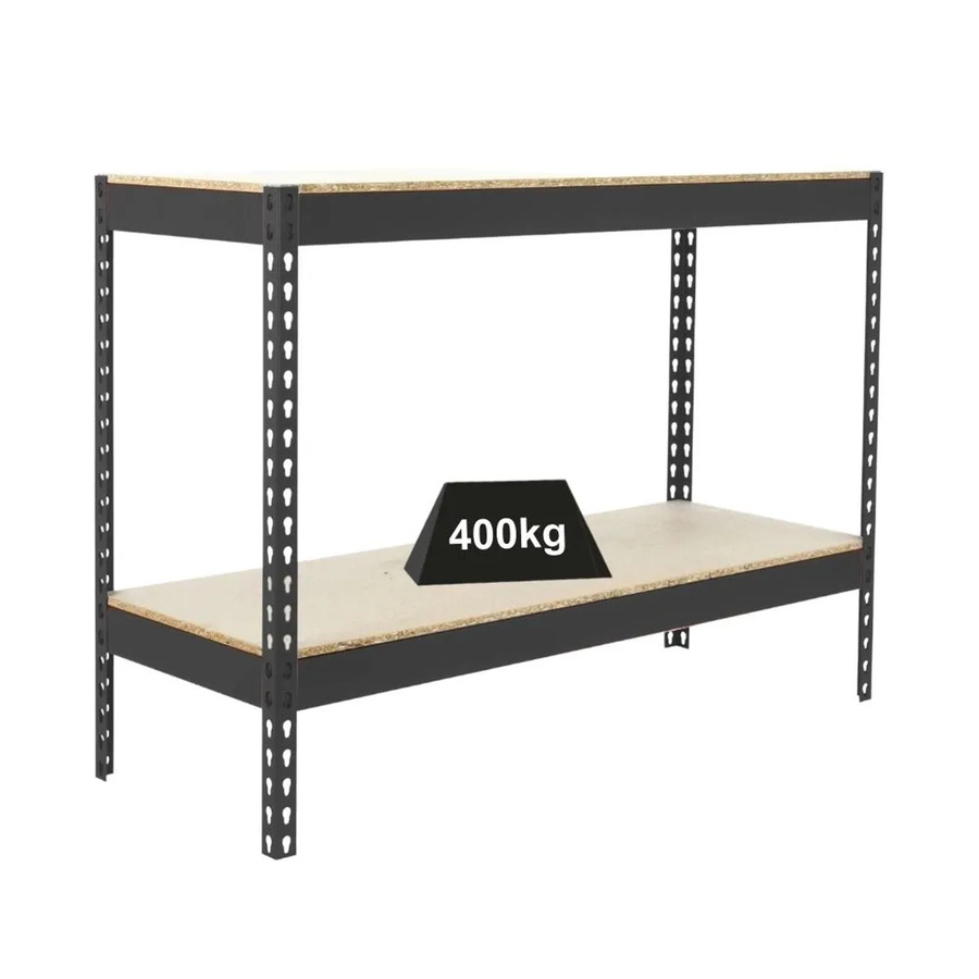 PROREGAL Schwerlastregal Mini Wood Yeti Two in Anthrazit, H x B x T: 90 x 120 x 45 cm, Fachlast 400 kg - Bild 2
