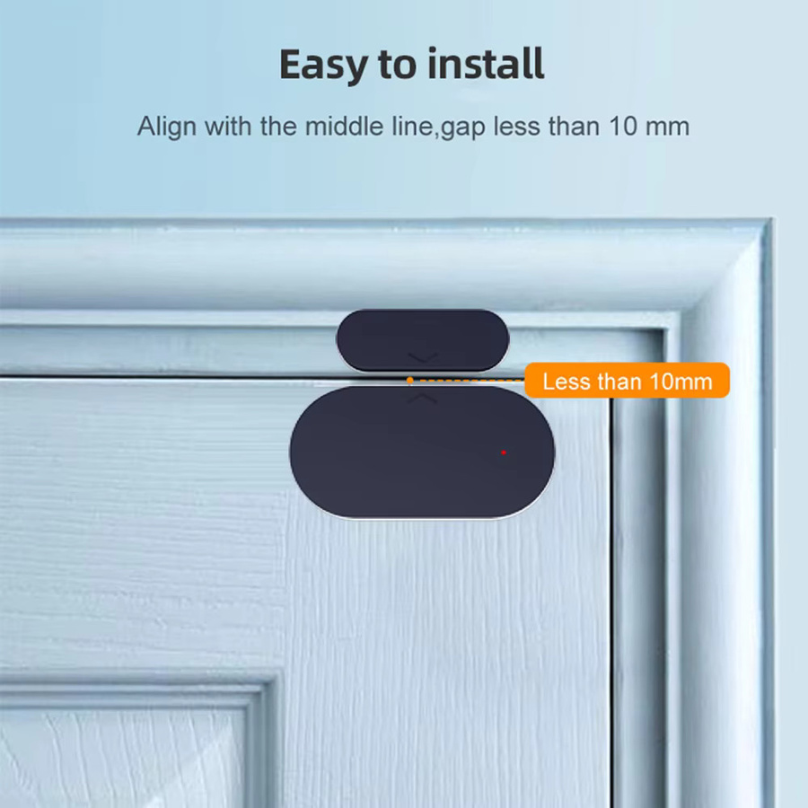 Tuya Zigbee Tür- und Fenstersensor in Schwarz mit App-Fernsteuerung und Kompatibilität für Alexa, Yandex, ZHA und Zigbee2Mqtt (erfordert Zigbee-Hub) - Bild 2