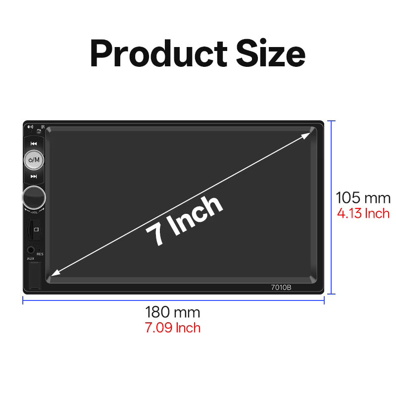 HIPPCRON 7 Zoll Autoradio 2DIN MP5 Player mit HD Touchscreen, Bluetooth und Mirror Link in Schwarz - Bild 5