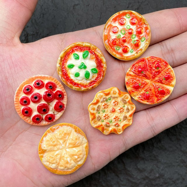 6 Stück Cartoon-Pizza-Kühlschrankmagnete von Mognot aus Harz in Multicolour zur Dekoration von Fotowänden und Küchenoberflächen - Bild 1