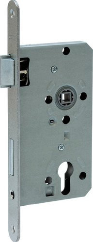 ABUS Einsteckschloss für Wohnungsabschlusstüren in Edelstahl mit Profilzylinder DIN R, Farbe: Silber/Gold - Bild 1