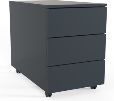 Rollcontainer Dalosa aus Holz in Anthrazit mit 3 grifflosen Schubladen, B/T/H: 39 x 70 x 55 cm - Bild 1