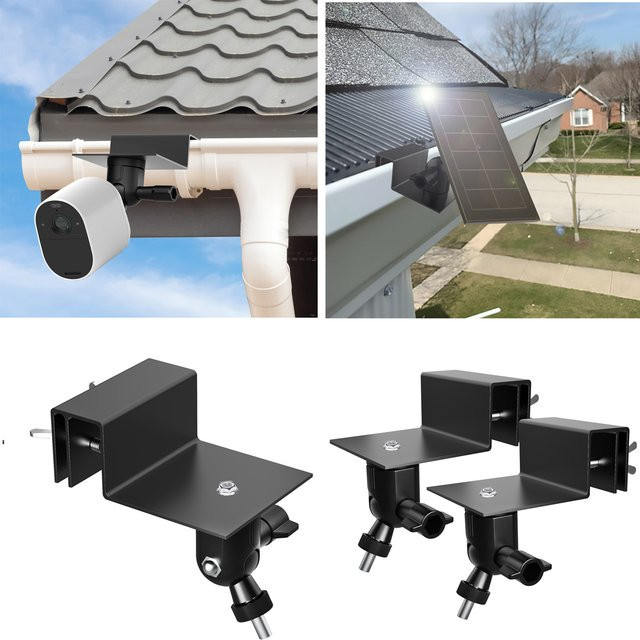 Wetterfeste Dachrinnenhalterung für Blink Mini 2, Blink XT, XT2, Blink Outdoor 3 und Blink Outdoor 4 in Schwarz - Bild 1