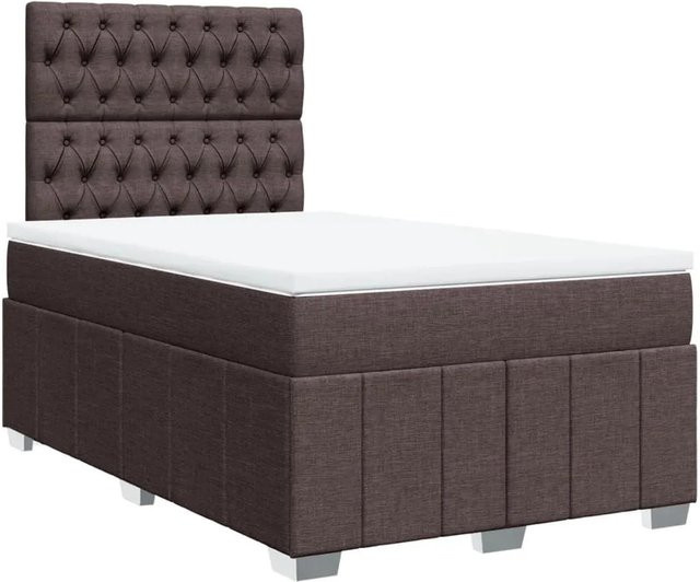 vidaXL Boxspringbett Hybrid mit Matratze und Taschenfederkern, Dunkelbraun und Weiß, B/T: 120 x 190 cm - Bild 1
