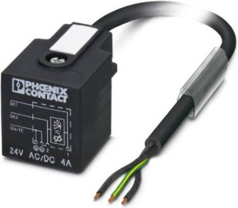 Phoenix Contact Ventilstecker mit angespritzter Leitung SAC-3P-10,0-PUR/A-1L-V in Schwarz - Bild 1