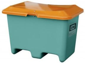 CEMO Streugutbehälter Plus3 400 Liter unterfahrbar grün/orange - Bild 1