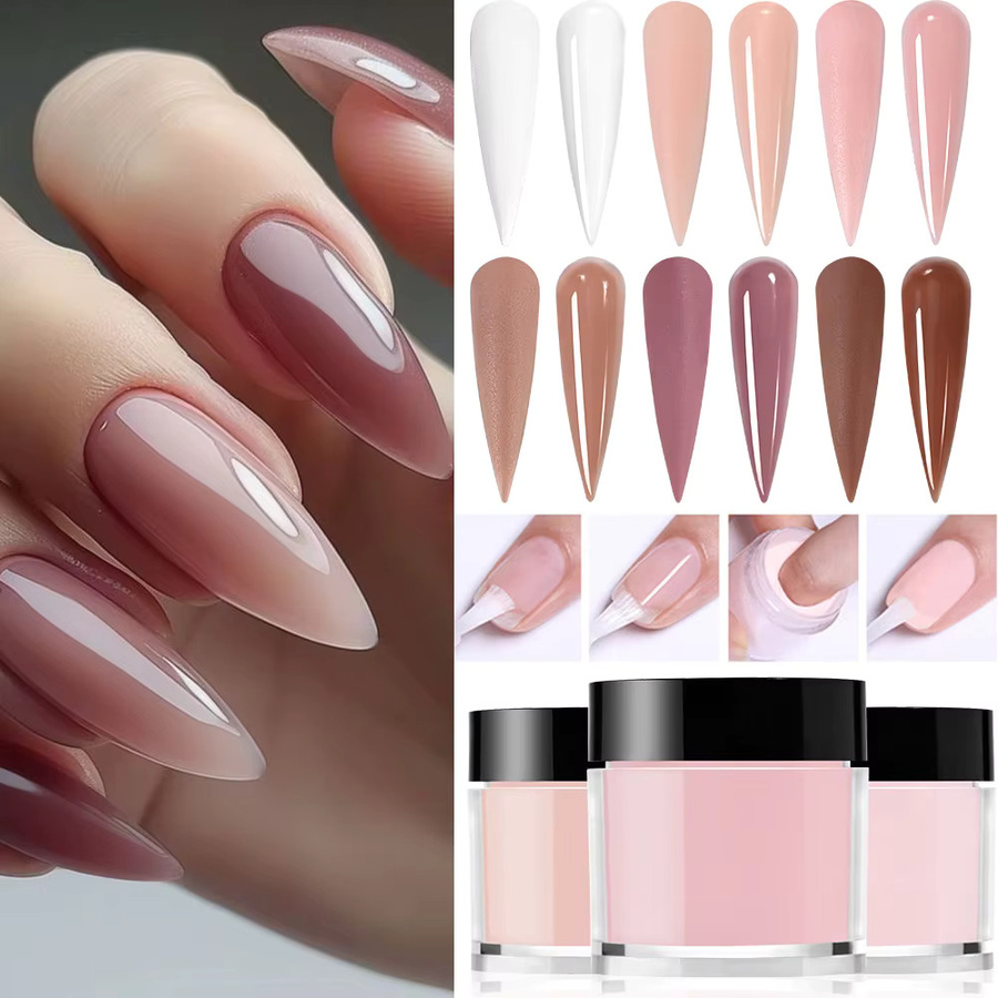 MAFANAILS Acrylpulver Set, 6 Farben, Rosa, Klar, Weiß, Nude - Bild 4