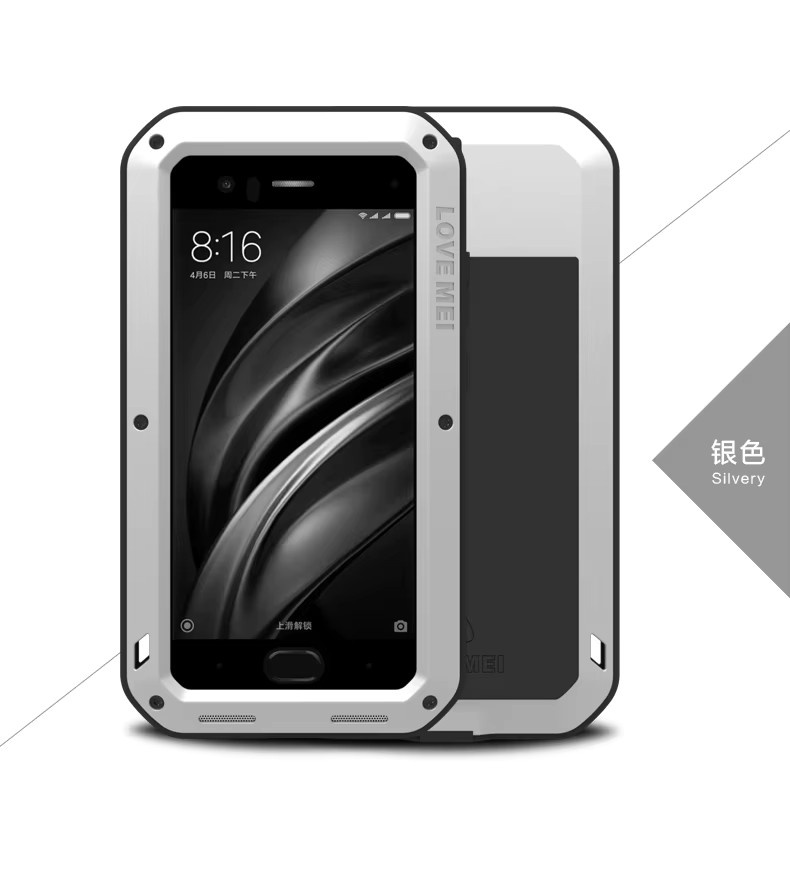 Original Love Mei Robuste Aluminium-Schutzhülle für Xiaomi Mi 17 15 14 13 11 10 Pro Max Wasserdicht und Stoßfest in Silber oder Gelb - Bild 2