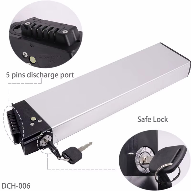 Samebike Akku für Falt-E-Bikes DCH 006, 48V 10,4Ah 12,8Ah 14Ah, Farbe: Silber, passend für Samebike LO26 20LVXD30 XP2.0 - Bild 2
