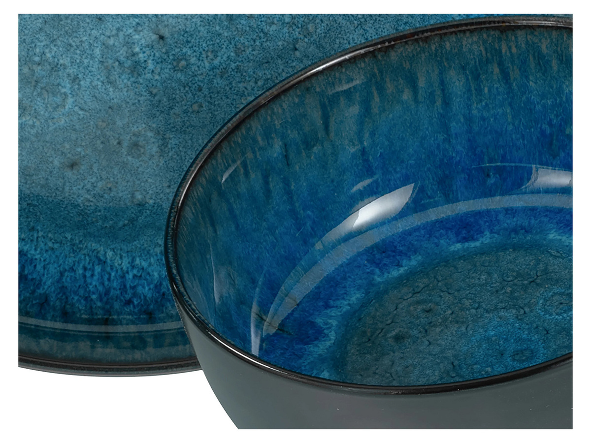CreaTable Tafelservice Nordic Fjord 18-teiliges Geschirrset aus Steinzeug in Blau - Bild 2