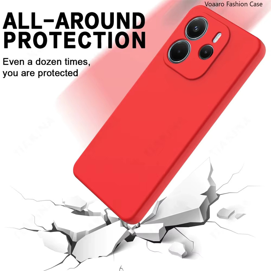 Stoßfeste Flüssigsilikon Handyhülle für Xiaomi Redmi Note 14 5G 6,67 Zoll in Grün und Rot - Bild 3