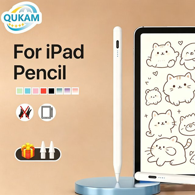 Qukam Stylus-Stift für iPad mit Handballenerkennung in Weiß - Bild 1