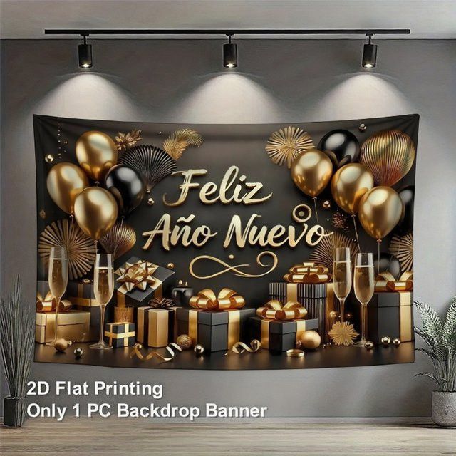 VIKAMA Wandteppich Spanisches Neujahr mit Ballon-Design in Multicolor zur Silvester-Raumdekoration - Bild 1
