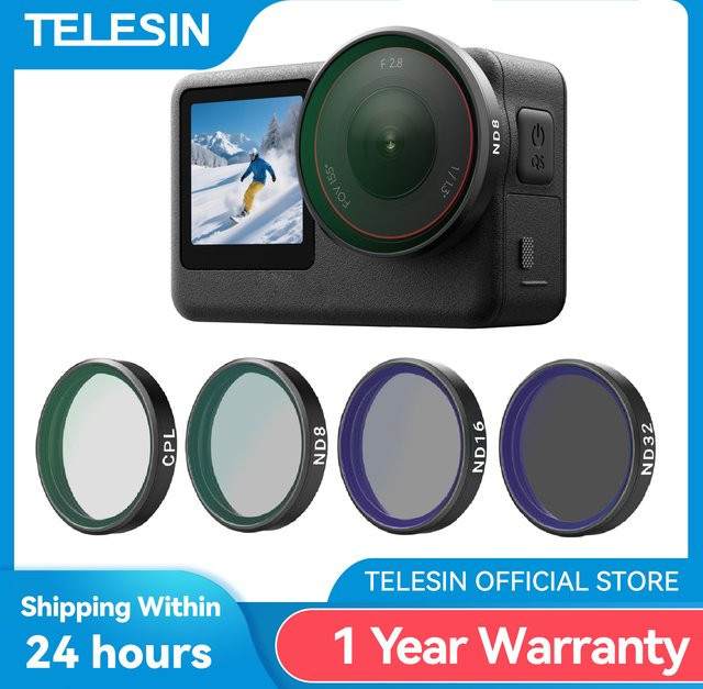 TELESIN VND Schnellverschluss-Objektivfilter Set mit CPL ND8 ND16 ND32 UV Filtern für DJI OSMO Action 6 Kamerazubehör - Bild 1