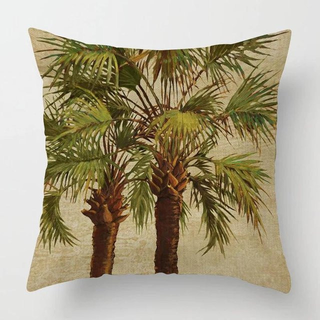 JMG Clothing Kissenbezug mit tropischem Palmenmuster in Beige, B/B: 45 x 45 cm - Bild 1
