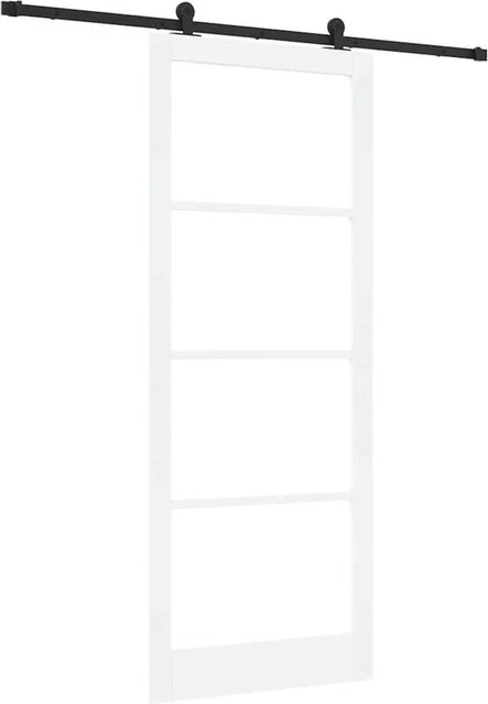 vidaXL Schiebetür ORKDAL in Weiß und Schwarz mit Glas und Holz, B: 93 cm, H: 232 cm - Bild 1