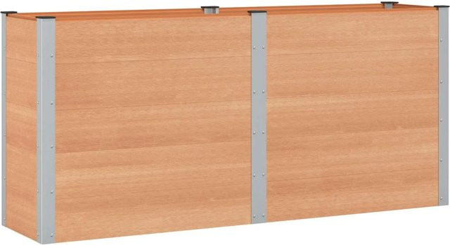 vidaXL Hochbeet aus WPC und Aluminium in Braun, B: 200 cm, T: 50 cm, H: 91 cm - Bild 1