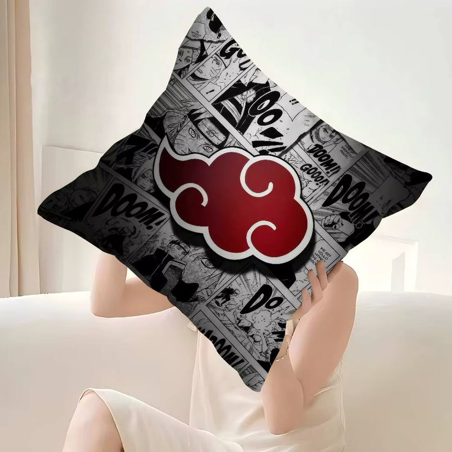 Naruto Anime Logo Kissenbezug quadratisch, Farbe: Rot, B/T: 45 x 45 cm - Bild 4