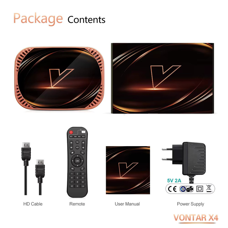 VONTAR X4 Smart TV Box Android 11 Media Streamer mit 4K UHD, Wi-Fi und Bluetooth in Schwarz - Bild 5