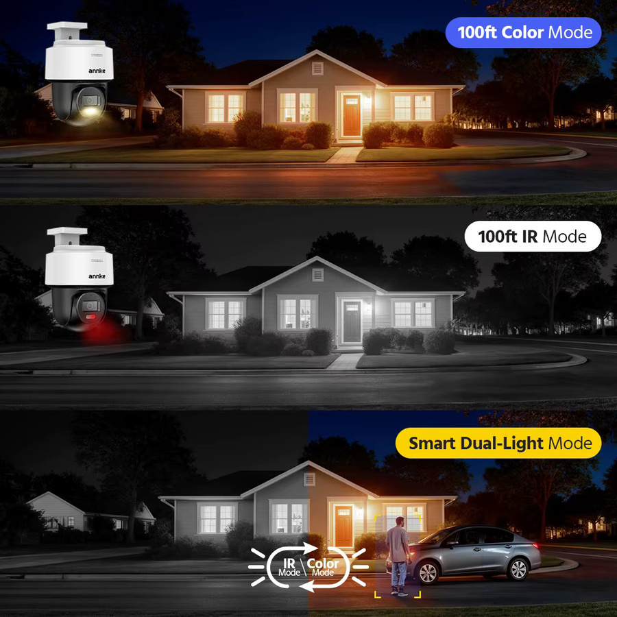 ANNKE CPT800 4K 8MP PT PoE IP-Sicherheitskamera mit 2-Wege-Audio, Auto-Tracking Lite, KI-Menschenerkennung und Smart Dual Light in Weiß - Bild 2