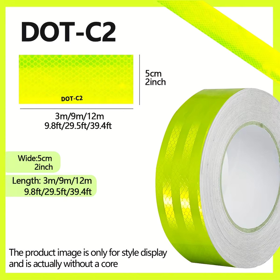 Reflektierendes Sicherheitswarnband DOT-C2 in Fluoreszierend Grün, wasserdicht und lichtbeständig für den Außenbereich - Bild 3