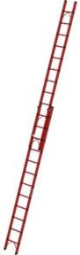 MUNK Vollkunststoff Schiebe- und Seilzugleiter 2-teilig in Rot mit 2 x 12 Sprossen - Bild 1
