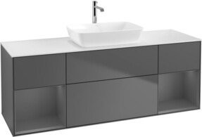 V&B Waschtischunterschrank Finion in Anthrazit lackiert, Breite: 160 cm, Tiefe: 50,1 cm - Bild 1