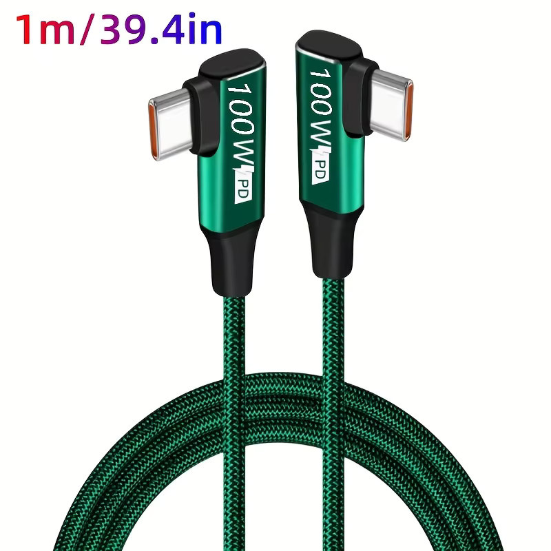 USB-C auf USB-C Schnellladekabel in Grün für iPhone 16, 15 Pro Max und Samsung Galaxy S24, S23, S22, S21, S20, S10 - Bild 5