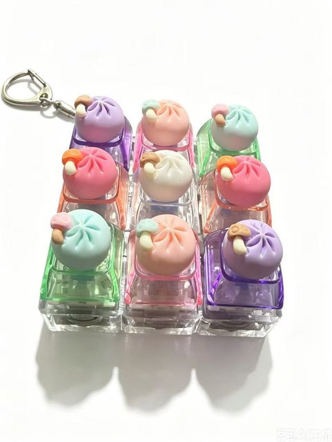 Teigtaschen-Tastatur-Fidget-Spielzeug-Schlüsselanhänger, mit LED-Licht - Bild 1