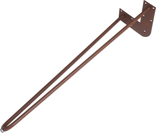 Tischuntergestell Hairpin von Dieda aus Stahl in Rostoptik Braun Matt, B/H: 18 cm x 71 cm - Bild 1