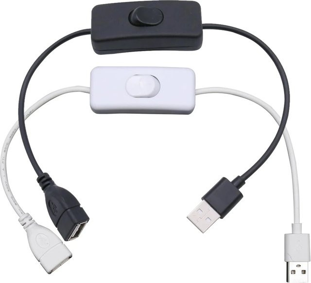 MJJC USB-A Inline-Verlängerungskabel mit Ein/Aus-Schalter in Schwarz - Bild 1