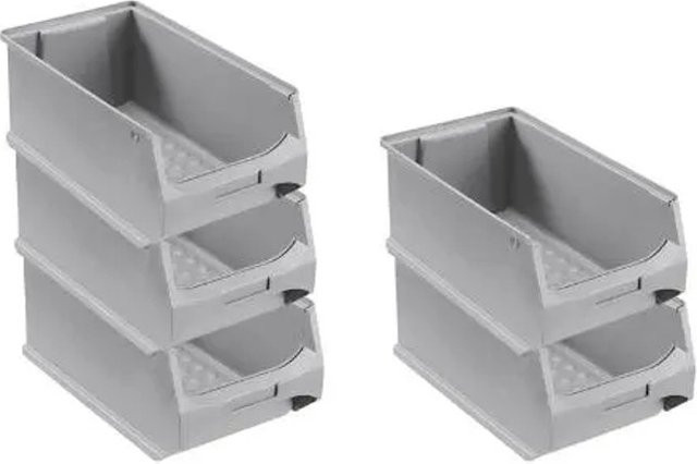 PROREGAL SparSet 5x Sichtlagerboxen Grau, B/T/H: 15 x 20 x 35 cm, 7,2 Liter Sichtlagerbehälter - Bild 1