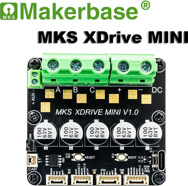 Makerbase MKS XRIVE MINI Hochpräziser bürstenloser Servomotor-Controller basierend auf ODrv V3.6 mit integriertem AS5047P, Schwarz - Bild 1