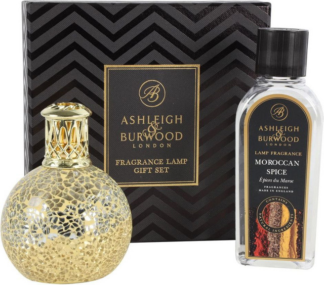 Ashleigh & Burwood Duftlampen Geschenkset Little Treasure – Goldene Aromalampe mit Moroccan Spice Duft und Tealight - Bild 1