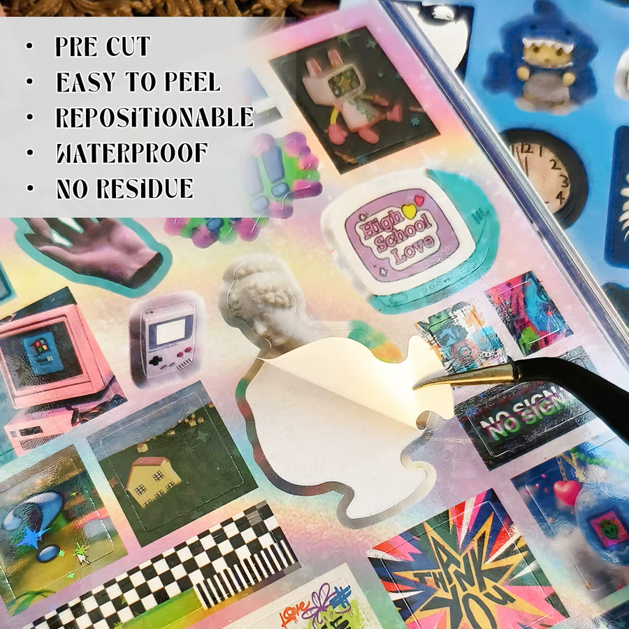 Geometrie-Serie Stickerbuch mit über 750 bunten Aufklebern, 30 Blätter für DIY Planer, Junk Journals und Scrapbooking, Multicolor - Bild 4