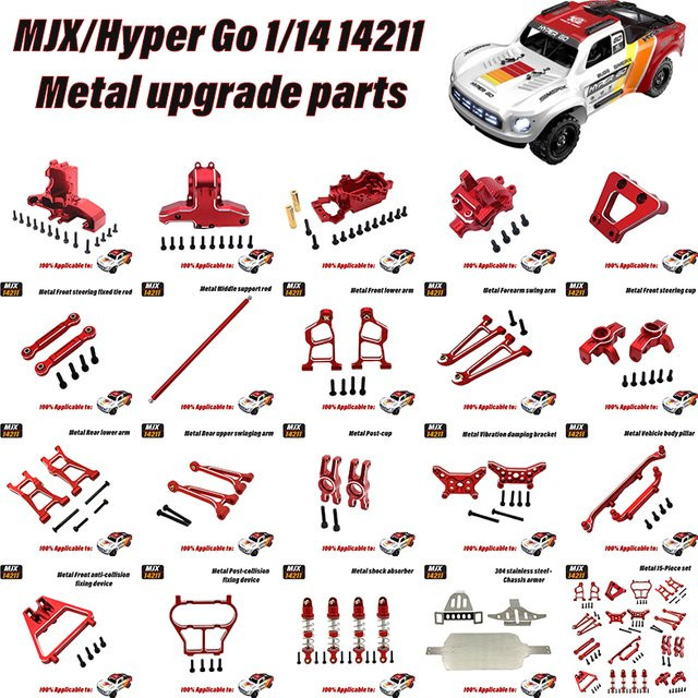 MJX Hyper Go 14211 RC Auto, Metall-Upgrade-Teile, Zubehör, Rot - Bild 1