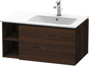 Duravit Waschtischunterschrank L-Cube in Nussbaum gebürstet mit Regalelement links und Becken rechts, B/T/H: 82 x 48,1 x 40 cm - Bild 1