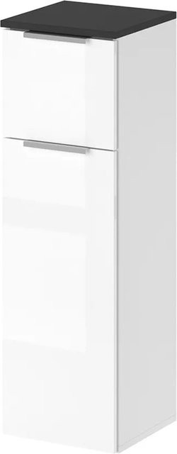 Vicco Badmidischrank Otis Hochglanz Weiß Anthrazit mit Regalfächern und Schubladen Breite: 30 cm, Höhe: 95 cm - Bild 1