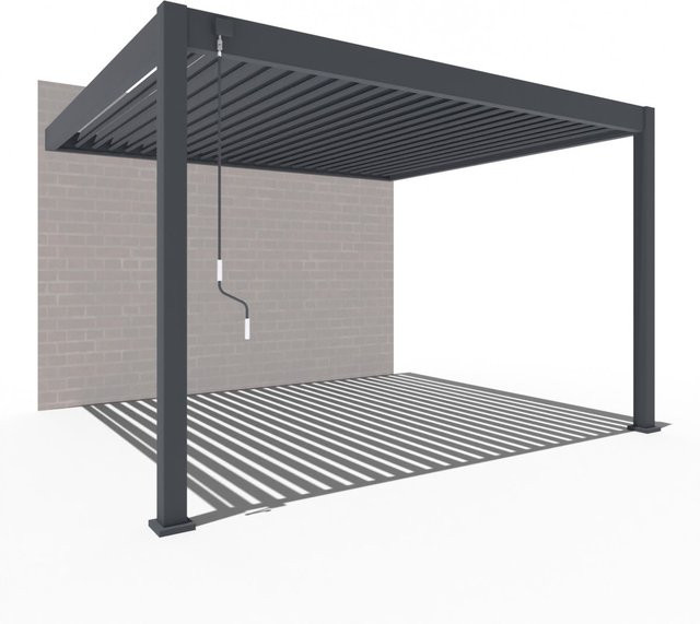 PergoLine Superior Wand Pergola mit Lamellendach in Anthrazit, B/T: 360 x 400 cm - Bild 1