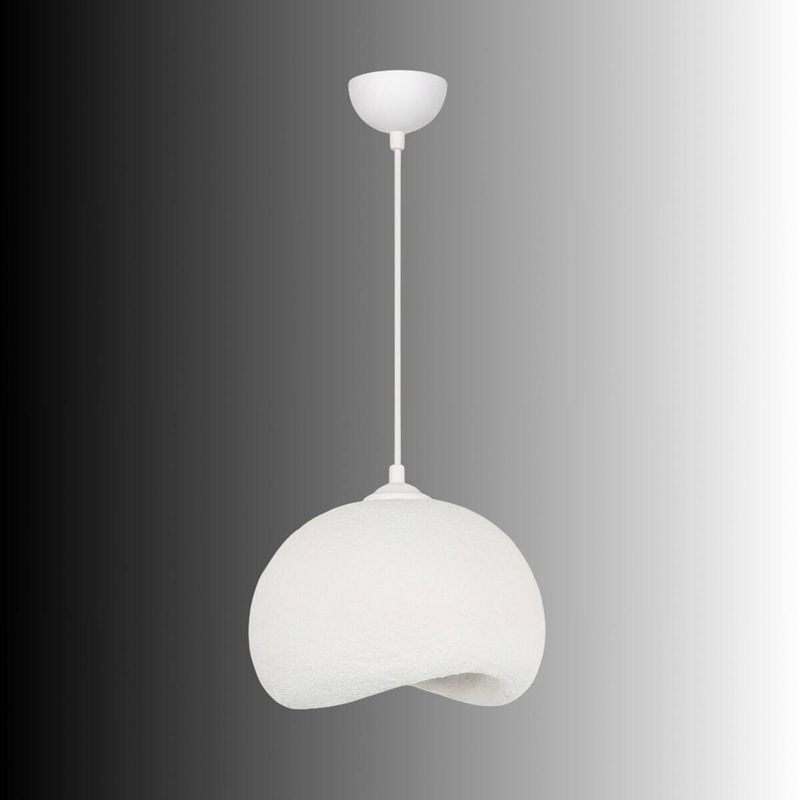 Opviq Pendelleuchte Yontu-15850 in Weiß aus Metall und Polyester-Mischgewebe, E27, B/T/H: 29 x 34 x 120 cm - Bild 3