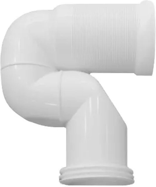 BÄDER BOUTIQUE S-Siphon für Stand-WC und Hock-WC mit senkrechtem Abgang in Weiß inklusive Montageset und Dichtungen - Bild 1