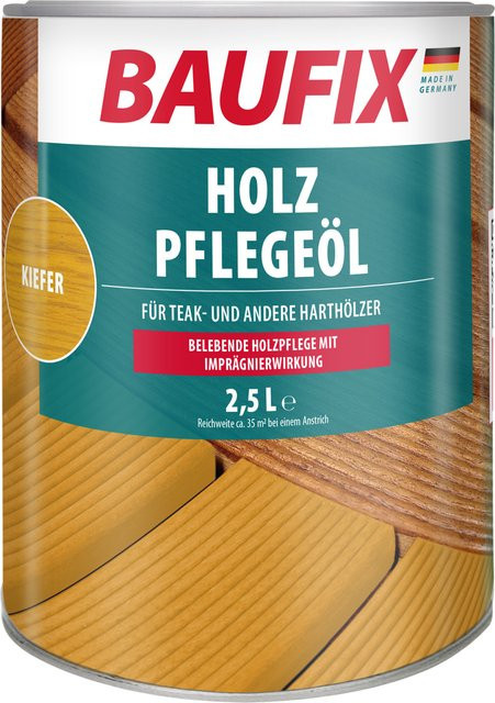 Baufix Holz-Pflegeöl Kiefer in Braun, seidenmatt, 2,5 l - Bild 1