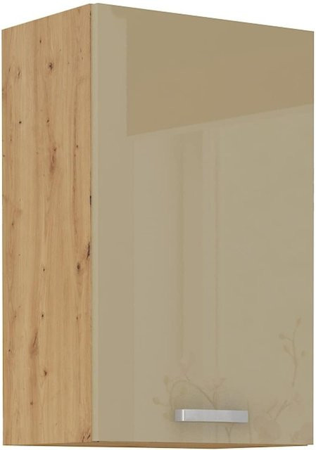 Hängeschrank Eiche Artisan Cappuccino Hochglanz mit 2 Einlegeböden, Breite: 50 cm - Bild 1
