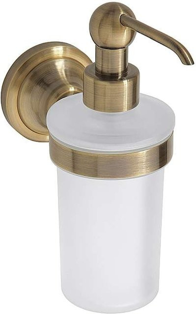 Brillantbad BETRO Seifenspender aus Messing und Glas in Bronze, Wandmontage, 230 ml, B/T/H: 8,0 x 12,0 x 19,0 cm - Bild 1
